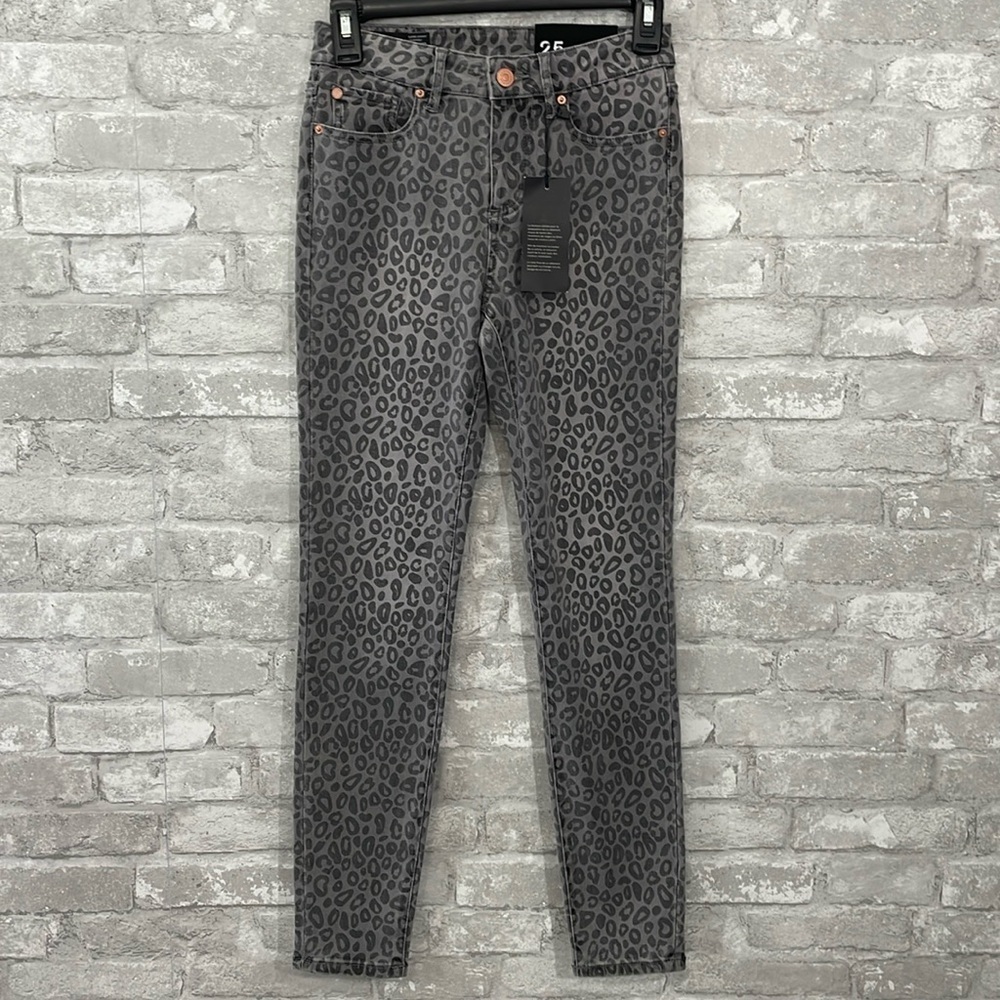 Armani Exchange Super Skinny Animal Print Cropped Jeans